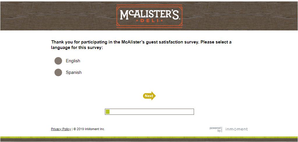 McAlister Customer Survey