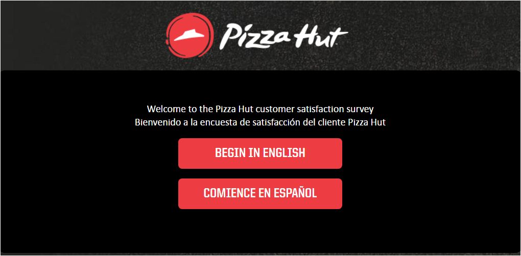 Pizza Hut Survey Step 1