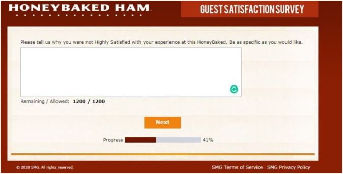 Honeybaked Ham Review Survey