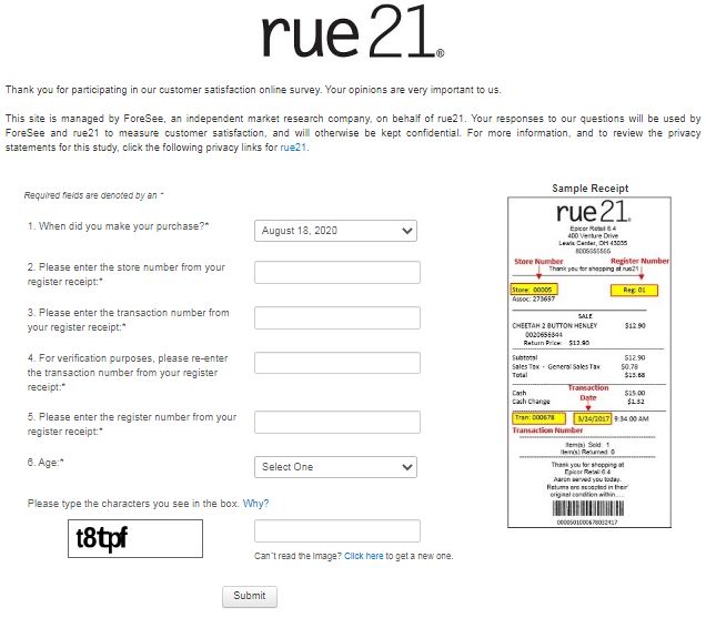 Rue 21 Survey