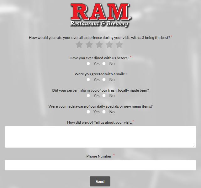 RAM Restaurant and Brewery Survey