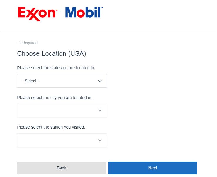 Exxon Mobil Feedback Survey