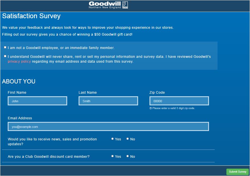Goodwill Survey