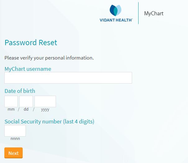 Vidant mychart forgot password