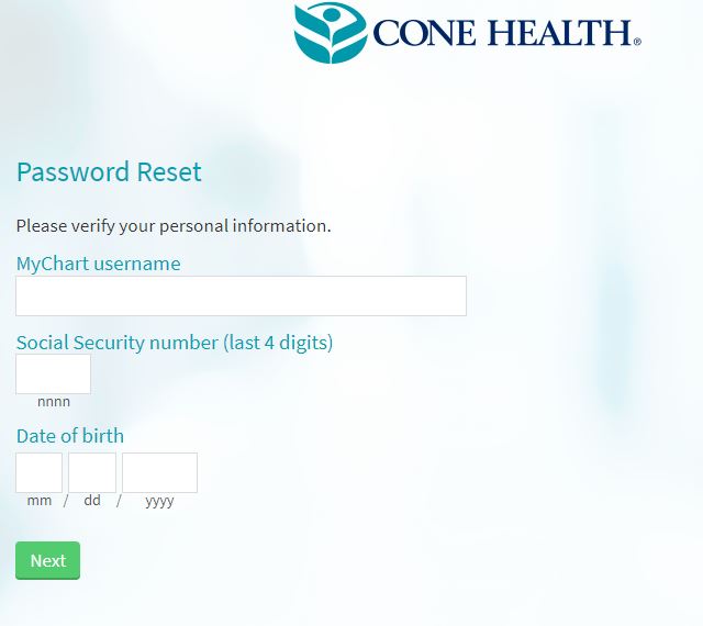 cone health forgot password