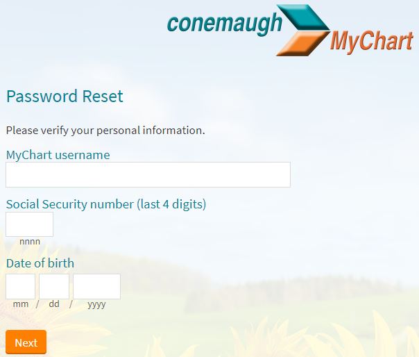 conemaugh mychart forgot password