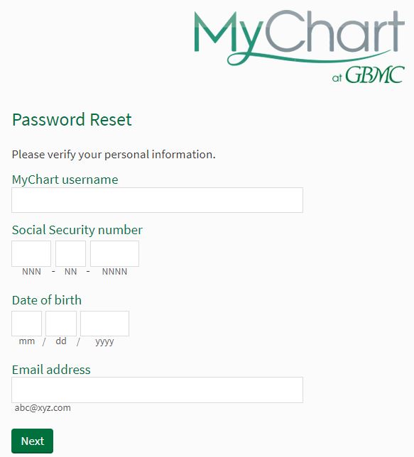 gbmc health forgot password