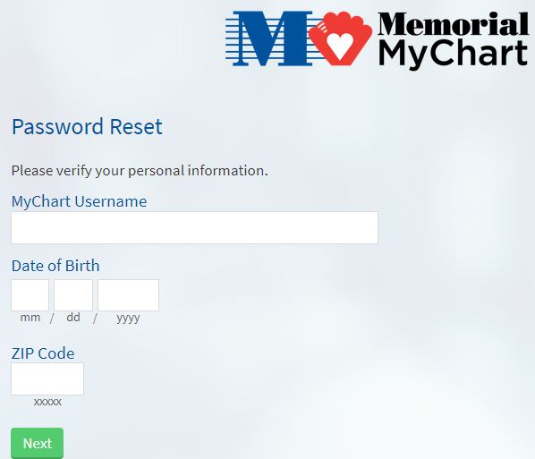 memorial hermann mychart forgot password