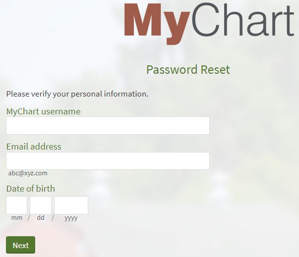 mychart altru forgot password
