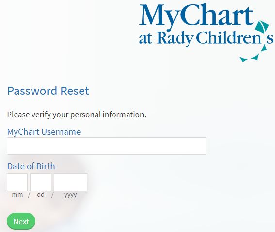 radys mychart forgot password