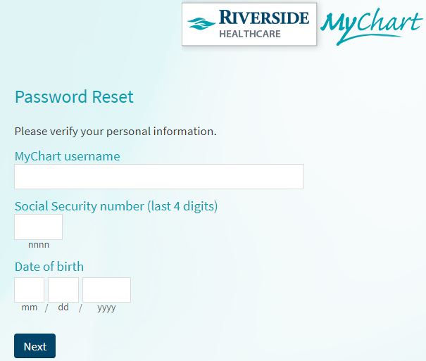 riverside mychart forgot password